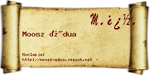 Moosz Édua névjegykártya